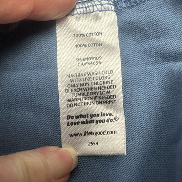 Life Is Good T Shirt Womans Into The Great Wide Open Blue Large - Picture 9 of 10